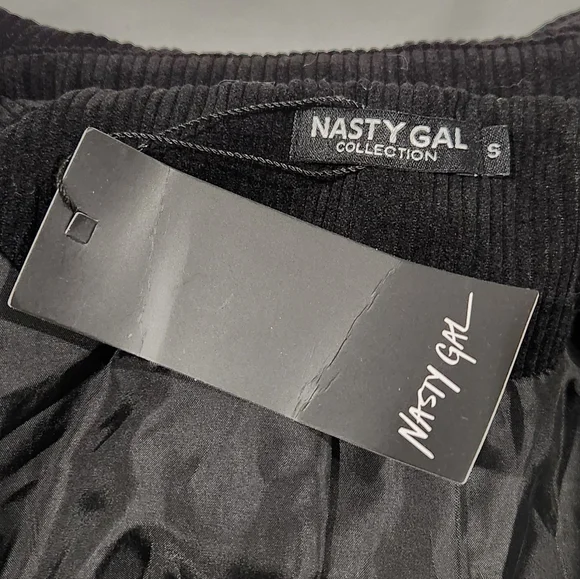 NWT Nasty Gal Women's Black Corduroy Lined Jacket - Picture 5 of 8